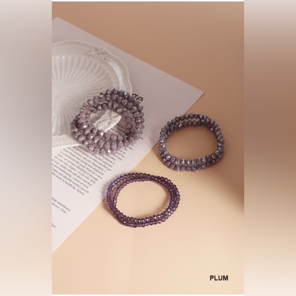 NWT 7 PCS MULTI-LAYER STACKABLE BEADED BRACELET - Picture 4 of 8